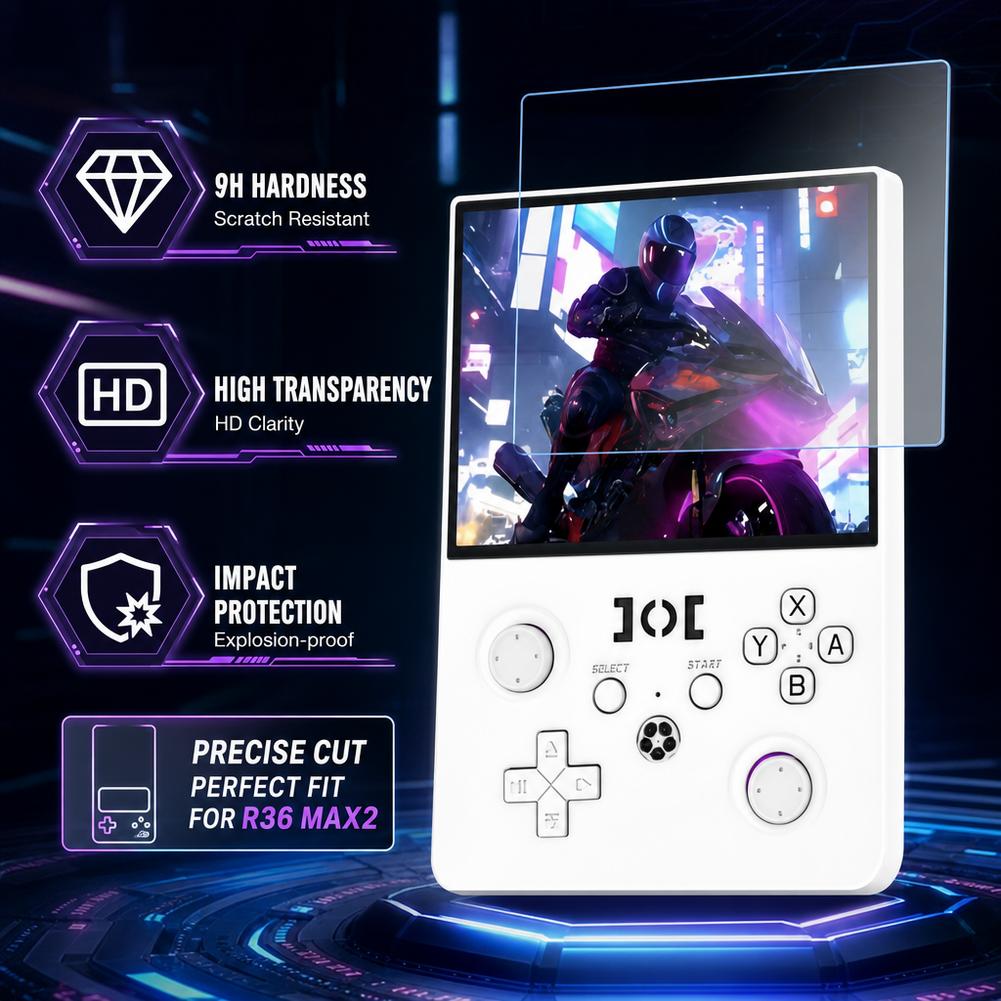 Gaming Console R36 Max - Protection d'écran en verre trempé pour